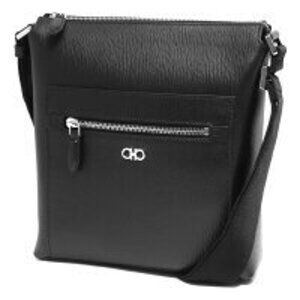 Salvatore Ferragamo Revival Double Gancini Crossbody Bag Black NERO